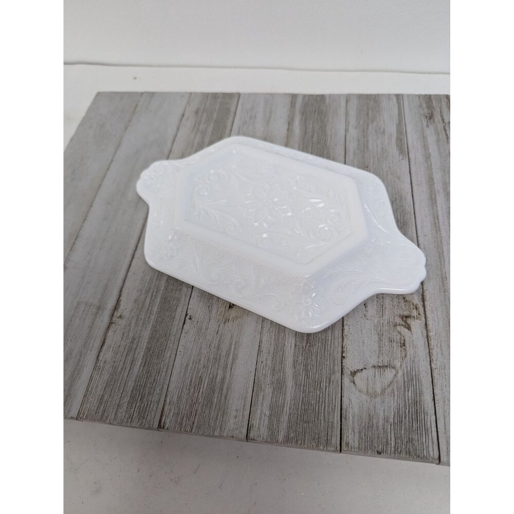 Vintage Indiana Milk White Opaque Glass Depression Underplate Plate 7 5/8"